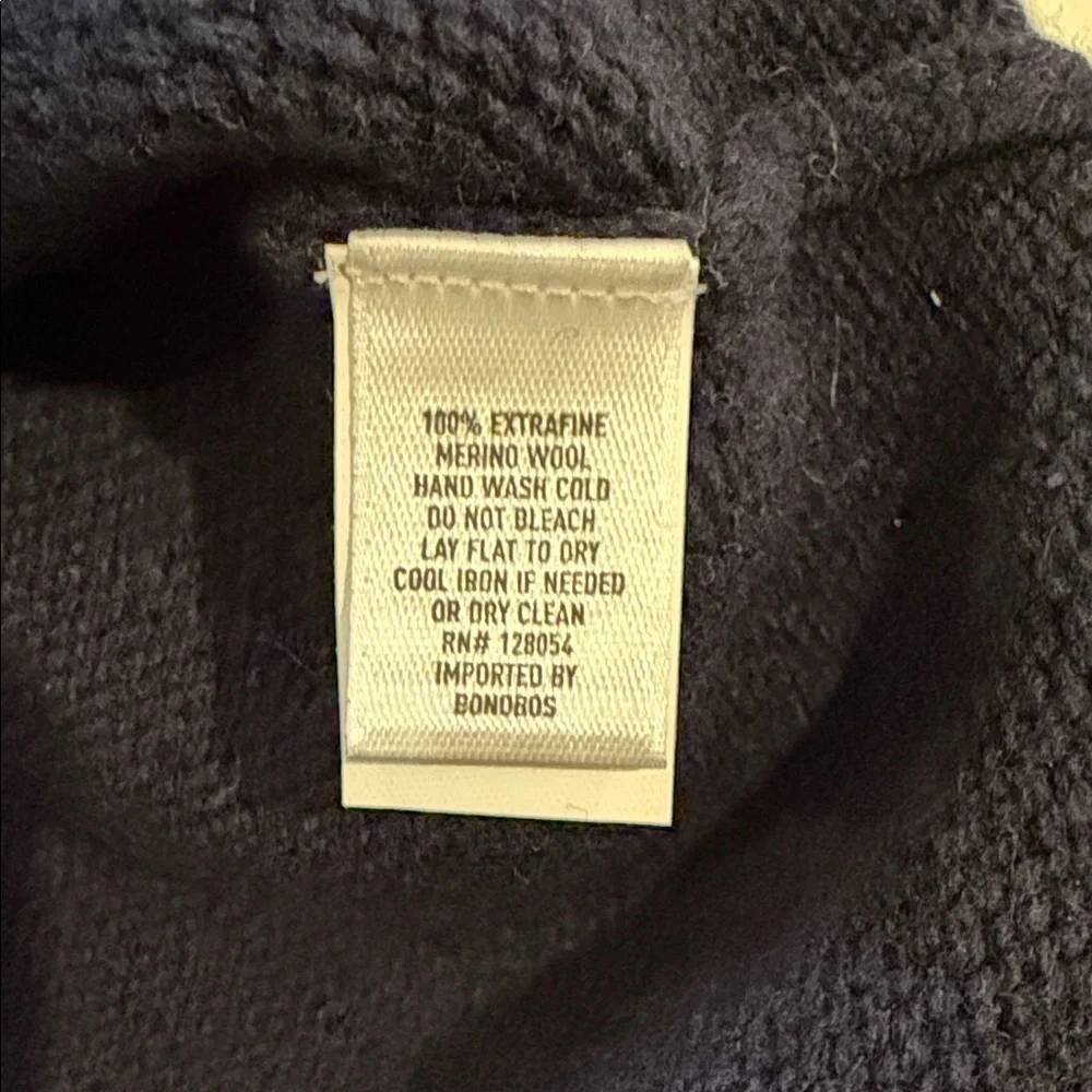 Bonobos Navy Cable Knit Turtleneck Sweater